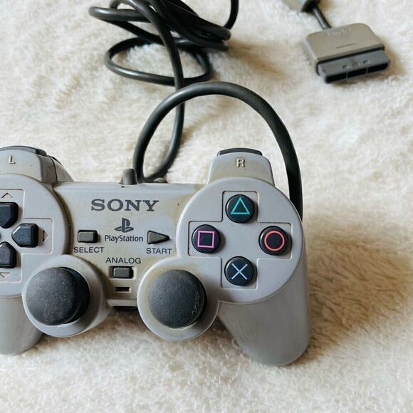 Sony PlayStation 1 PS1 Dual Shock Analog Gray Controller (SCPH-1200) - Picture 3 of 6